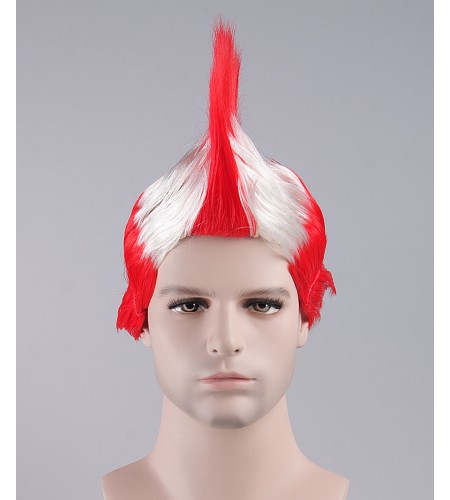 Red / White Mohawk Wig